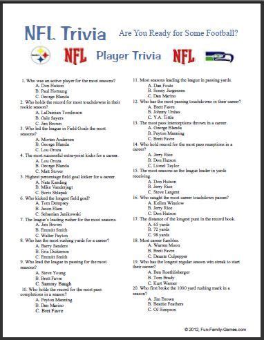 nfl fantasy football quizzes